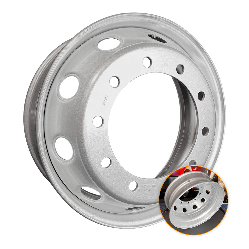 Roda de Ferro (Aço) Caminhão Aro 22,5 x 8,25 10 furos Pneu 295 - Old Trucker