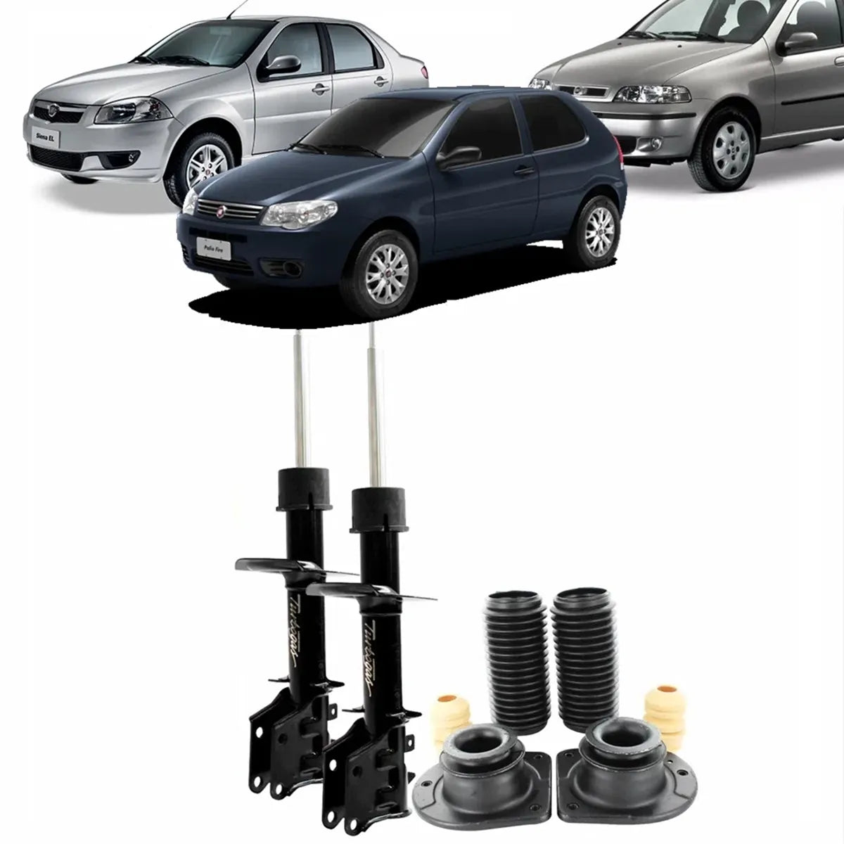 Kit Suspensão 2 Amortecedores Turbogás Cofap + Kits Dianteiro Axios Palio e Siena 2001 até 2012