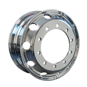 Roda de Alumínio Caminhão Alto Brilho Borda Larga Aro 22,5 x 8,25 -